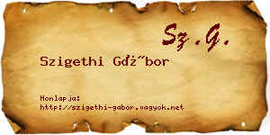 Szigethi Gábor névjegykártya