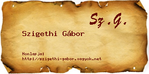 Szigethi Gábor névjegykártya